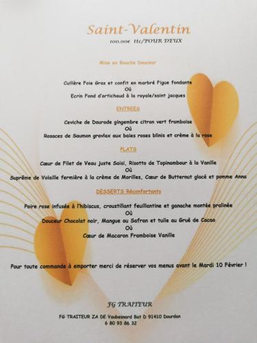 Menu de la St Valentin